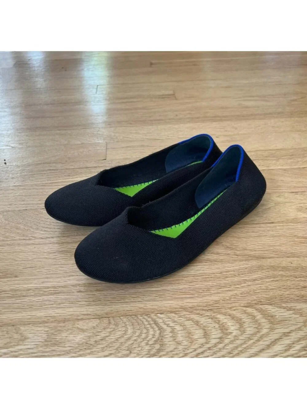 Rothy's Classic Black Round Toe Loafers Women's Size 10